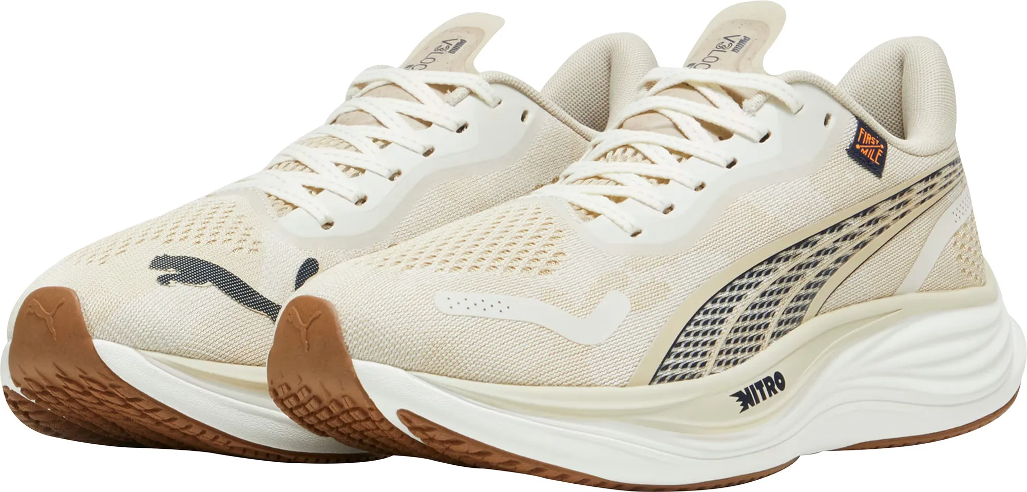Iconic shock absorption Ergonomic Last Shape Puma Velocity Nitro 3 Mens Running Shoes - Cream
