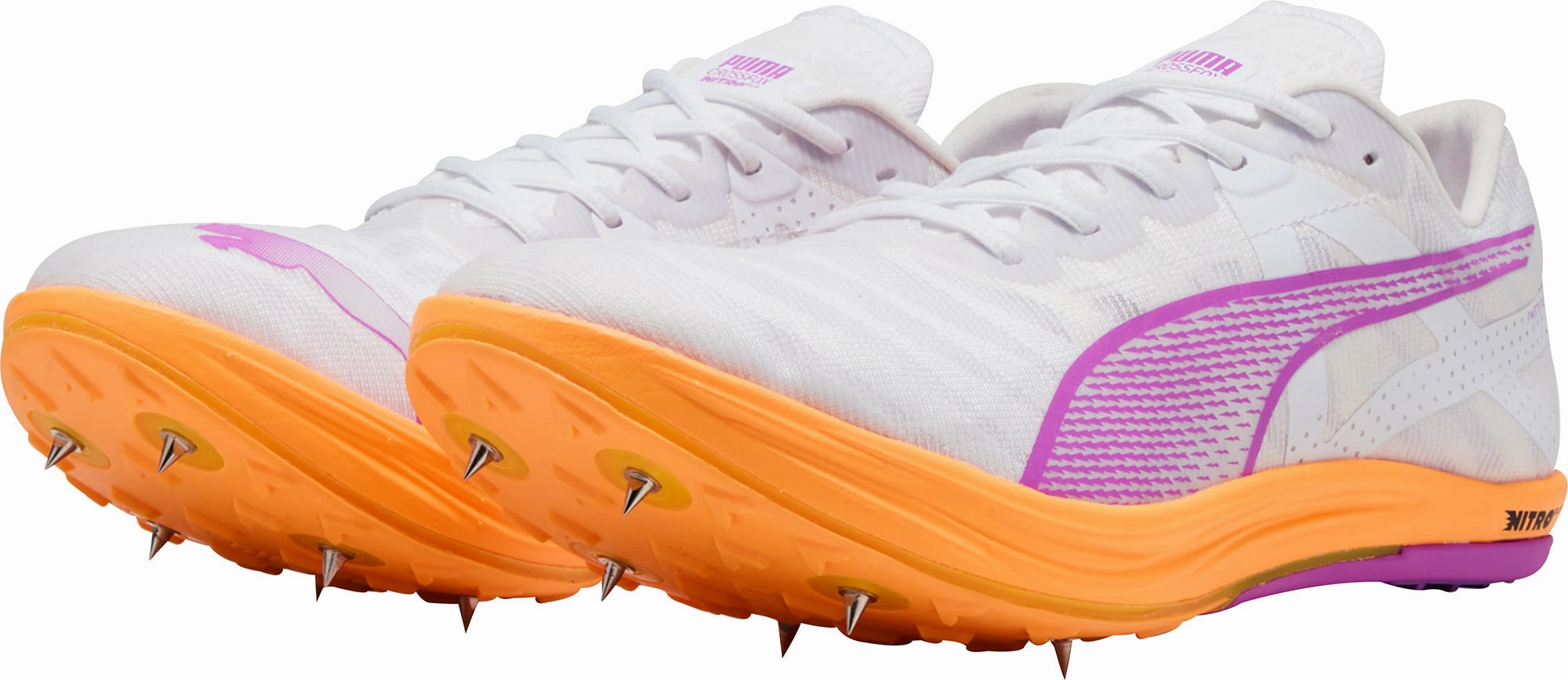 Puma Crossfox Nitro Elite Cross Country Running Spikes - White High Motion Comfort Lining