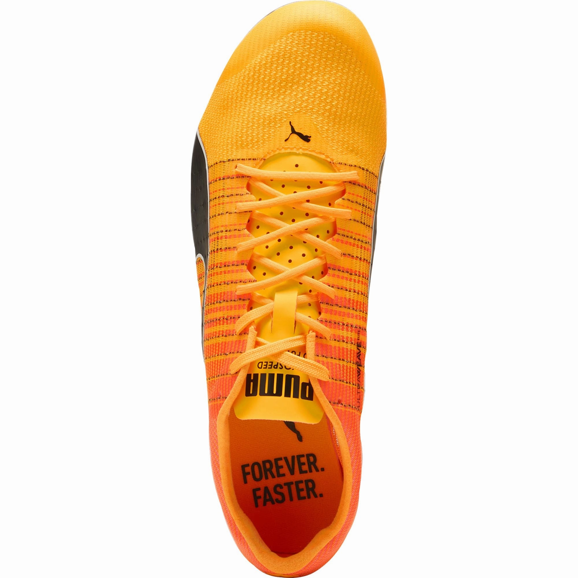 Puma evoSpeed Future Faster   4 Running Spikes - Orange Speed Grip Run Forward