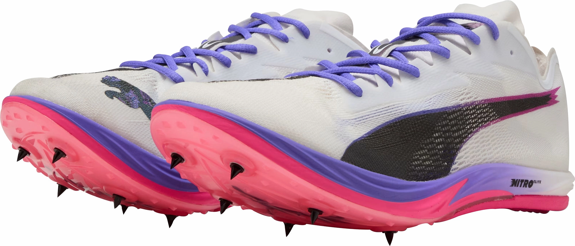 Quick Sprint Speed Driven Puma Nitro Elite 3 Long Distance Running Spikes - White