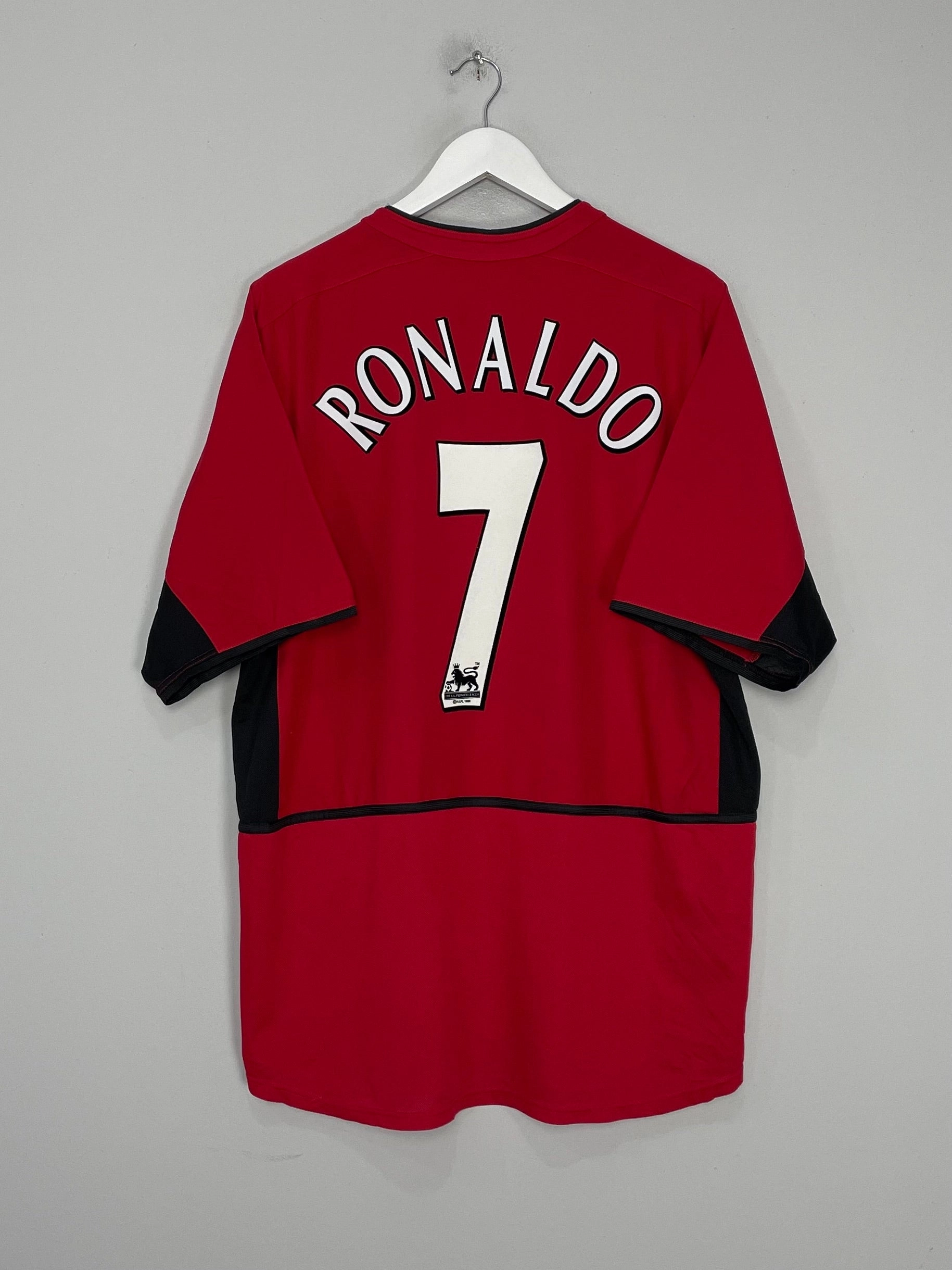 2002/04 MANCHESTER UNITED RONALDO #7 HOME SHIRT (XL) NIKE Raglan Sleeve Relaxed Fit Technology