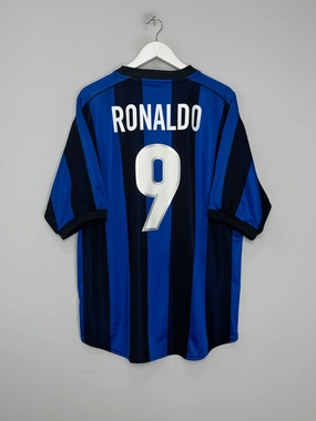 Tear Resistant Fabric 1999/00 INTER MILAN RONALDO #9 HOME SHIRT (XL) NIKE