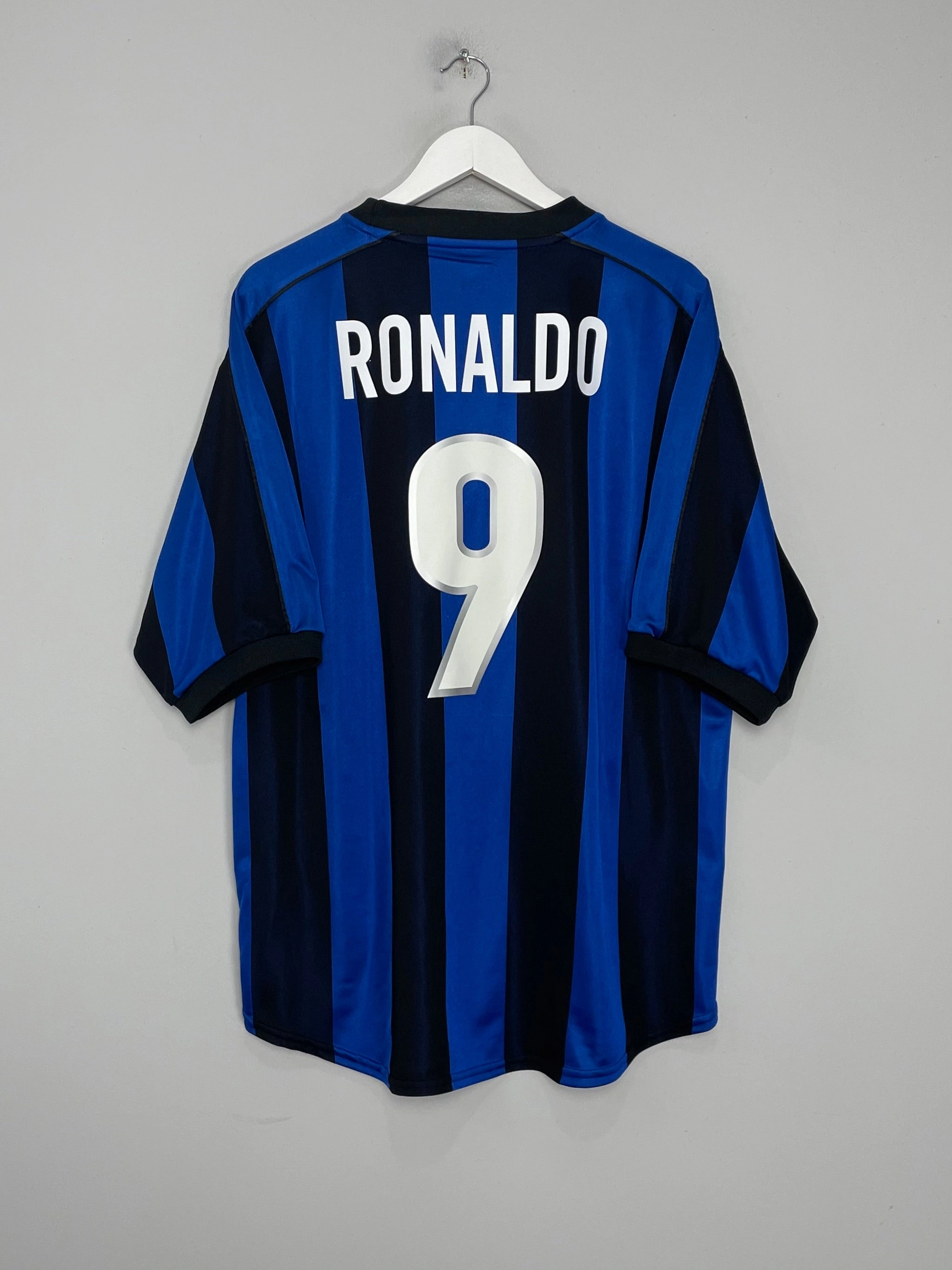 1999/00 INTER MILAN RONALDO #9 HOME SHIRT (XL) NIKE Raglan sleeves Dynamic Fit Technology