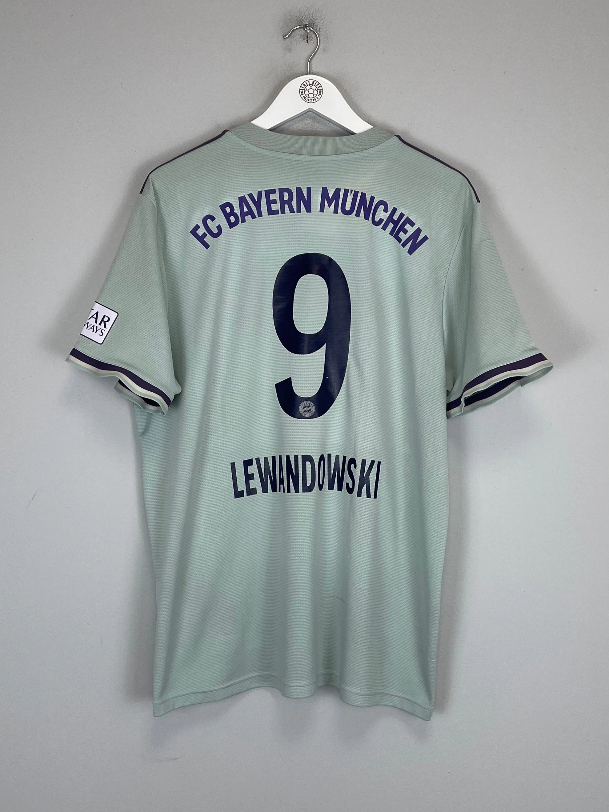 2018/19 BAYERN MUNICH LEWANDOWSKI #9 AWAY SHIRT (XL) ADIDAS Non Chafing Seam Finish