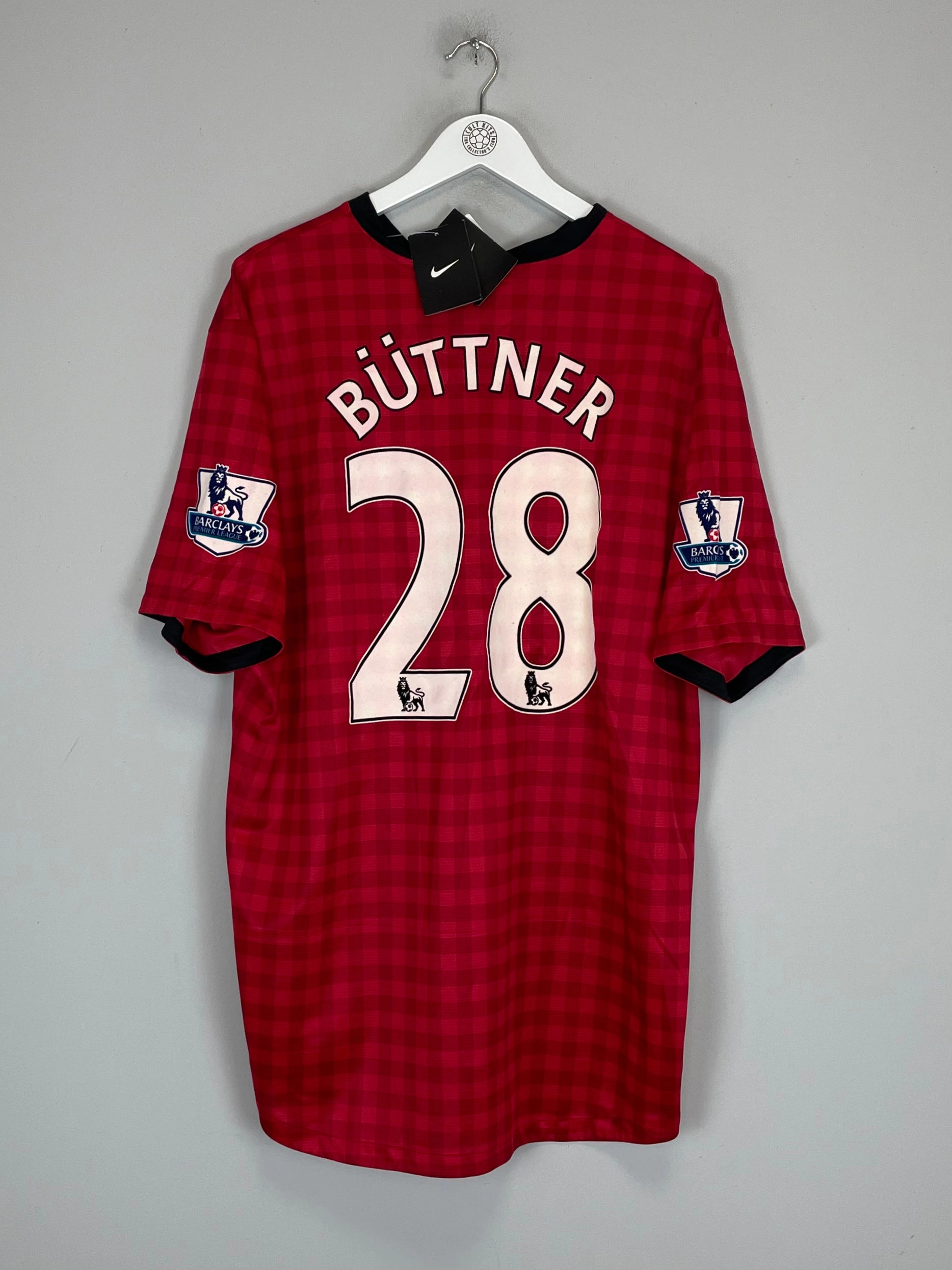 Heat Transfer Graphics 2012/13 MANCHESTER UNITED BUTTNER #28 *BNWT* HOME SHIRT (XXL) NIKE