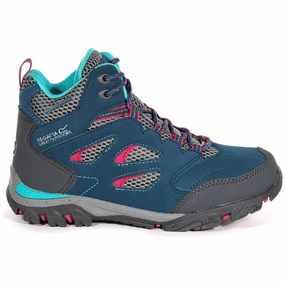 Regatta Holcombe Mid Waterproof Junior Walking Boots - Blue Adventure Flexible Movement