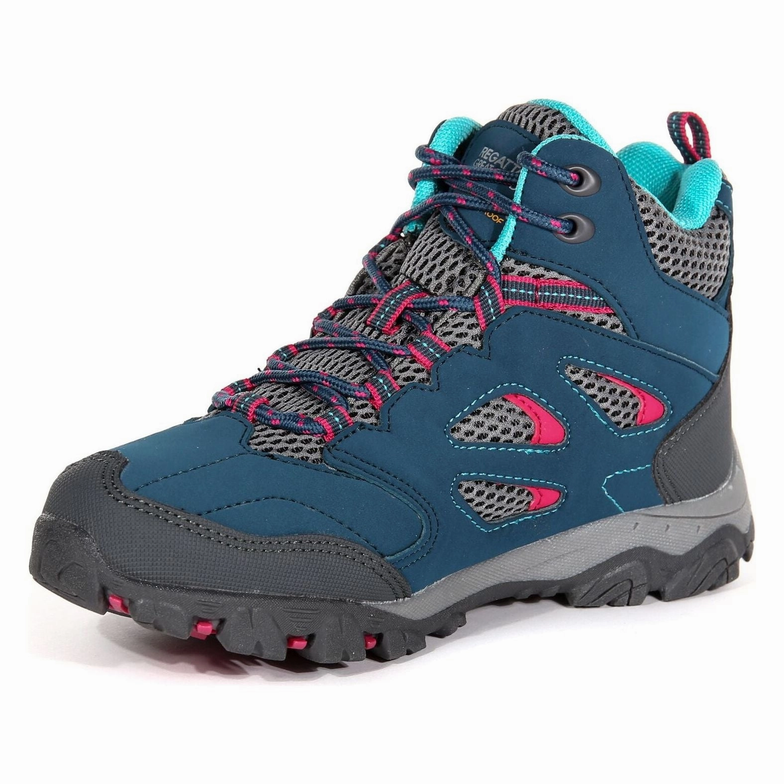 Regatta Holcombe Mid Waterproof Junior Walking Boots - Blue Sturdy sole Performance Support