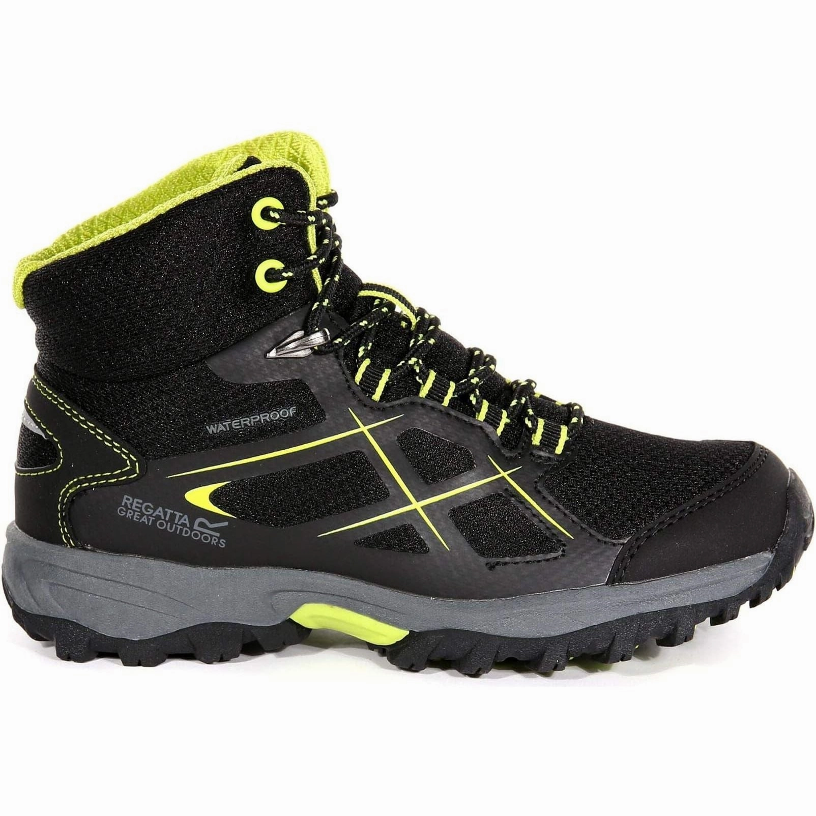 Regatta Kota Mid Junior Waterproof Walking Boots - Black Day Trail Adventure Trail