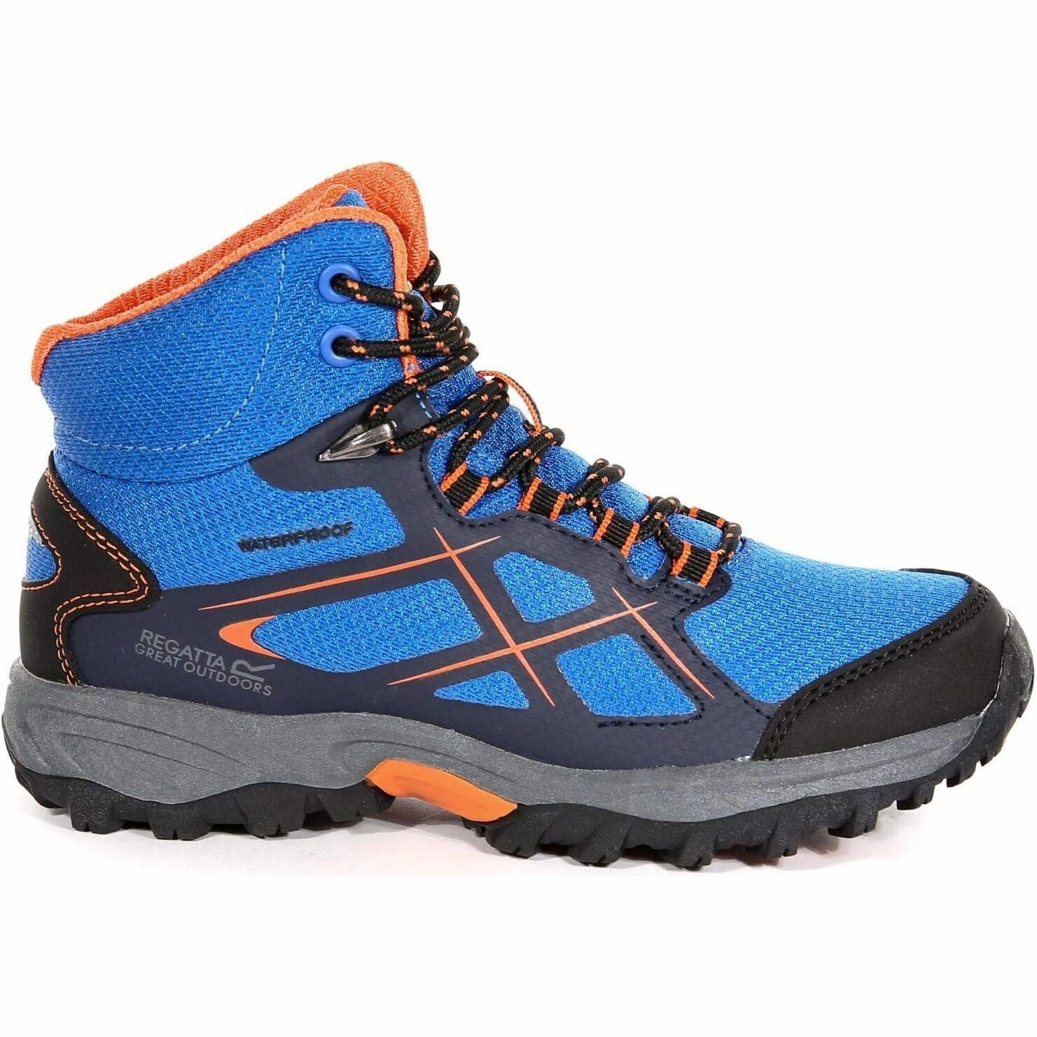 Performance Flex Scratch Resistant Regatta Kota Mid Junior Waterproof Walking Boots - Blue