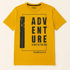 The Road Star Yellow Men T shirt Moisture Wicking Fabric Modern Twist