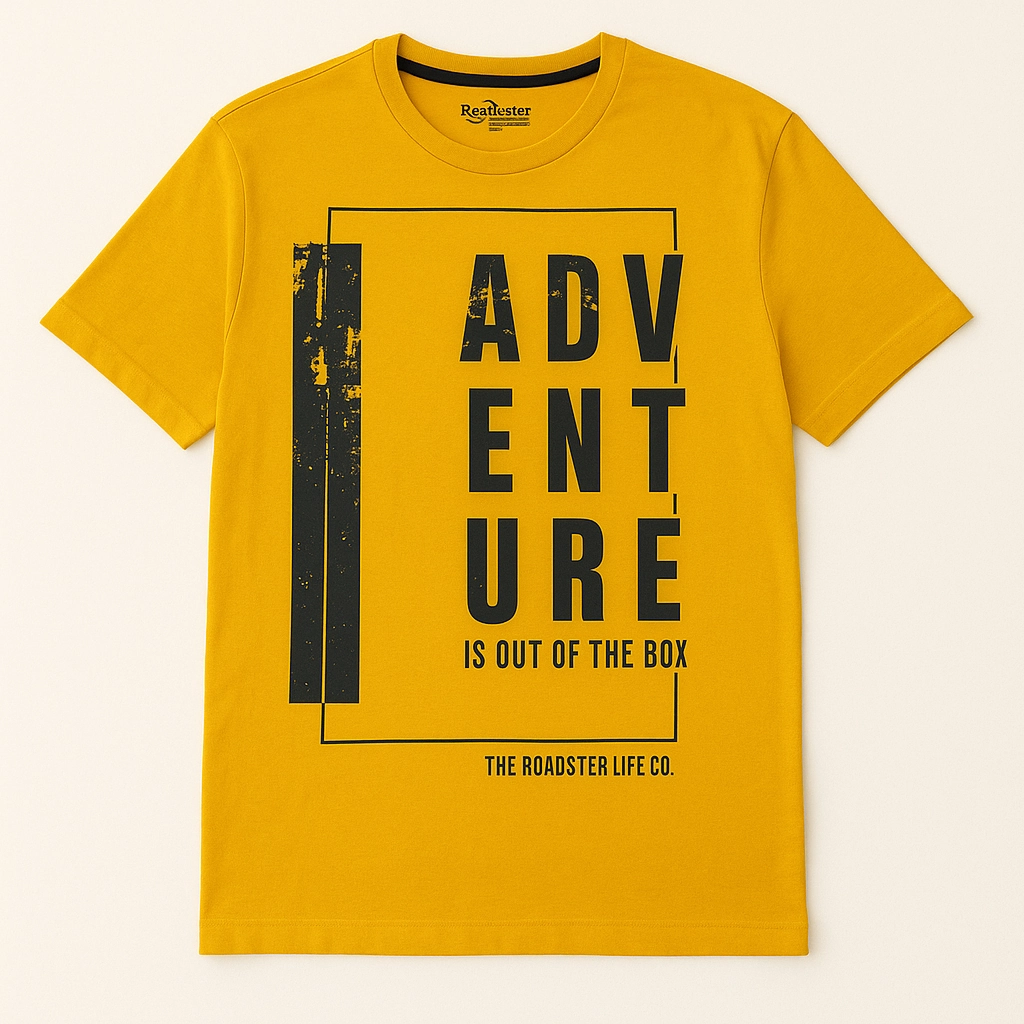 The Road Star Yellow Men T shirt Moisture Wicking Fabric Modern Twist
