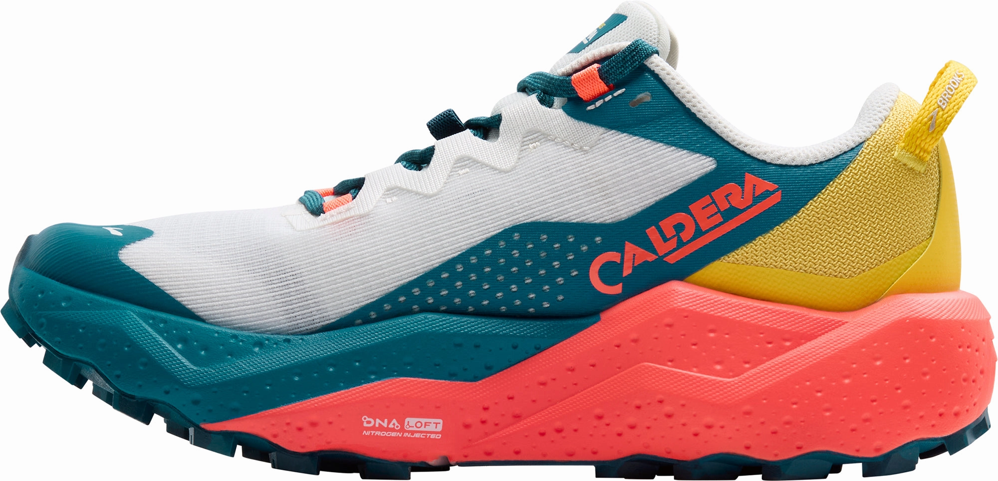 Lightweight Material Brooks Caldera 8 Womens Trail Running Shoes - White