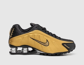 Nike Women's Shox R4 Black / Metallic Gold - Metallic Silver Agile Movement Lace Up Closure Systems