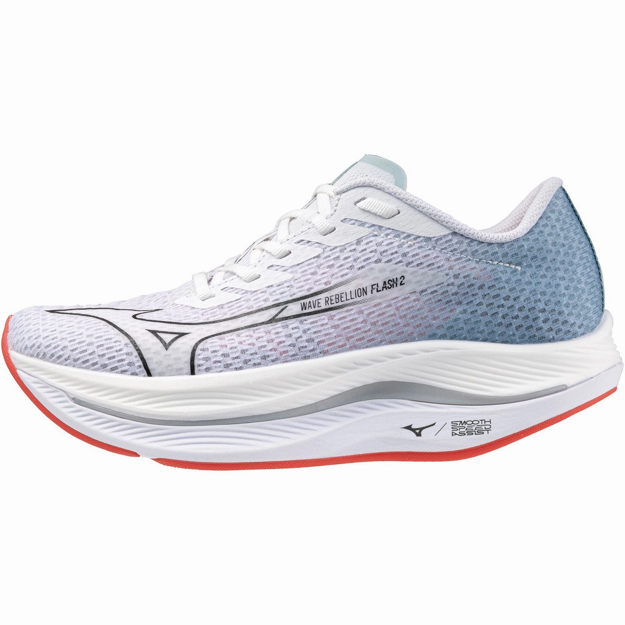 Ventilated Arch Support Every Scene Mizuno Wave Rebellion Flash 2 Womens Running Shoes - White