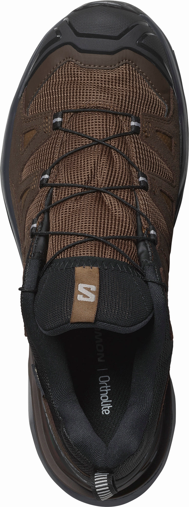 Elastic High Ankle Salomon X Ultra 360 Leather GORE-TEX Mens Walking Shoes - Brown