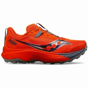 Water Resistant Weave Saucony Endorphin Edge Mens Trail Running Shoes - Red