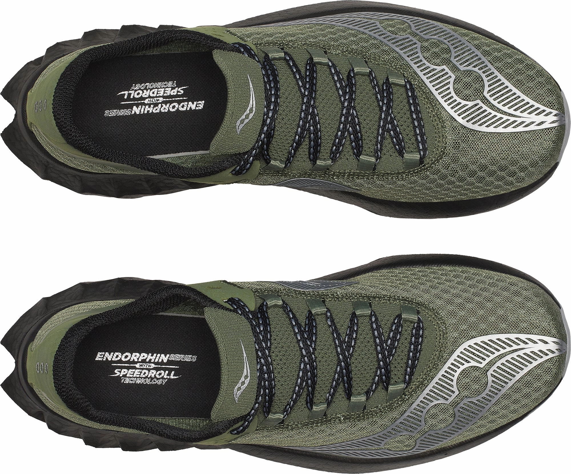 Ventilated Midsole Tensile Heel Pull Tab Saucony Endorphin Pro 4 Mens Running Shoes - Green
