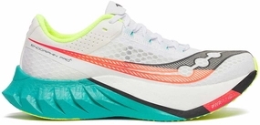 Cushioned ride Comfortable Inner Lining Saucony Endorphin Pro 4 Mens Running Shoes - White