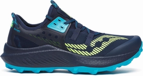 Saucony Endorphin Rift Mens Trail Running Shoes - Navy Eco Ease Bold Color Scheme