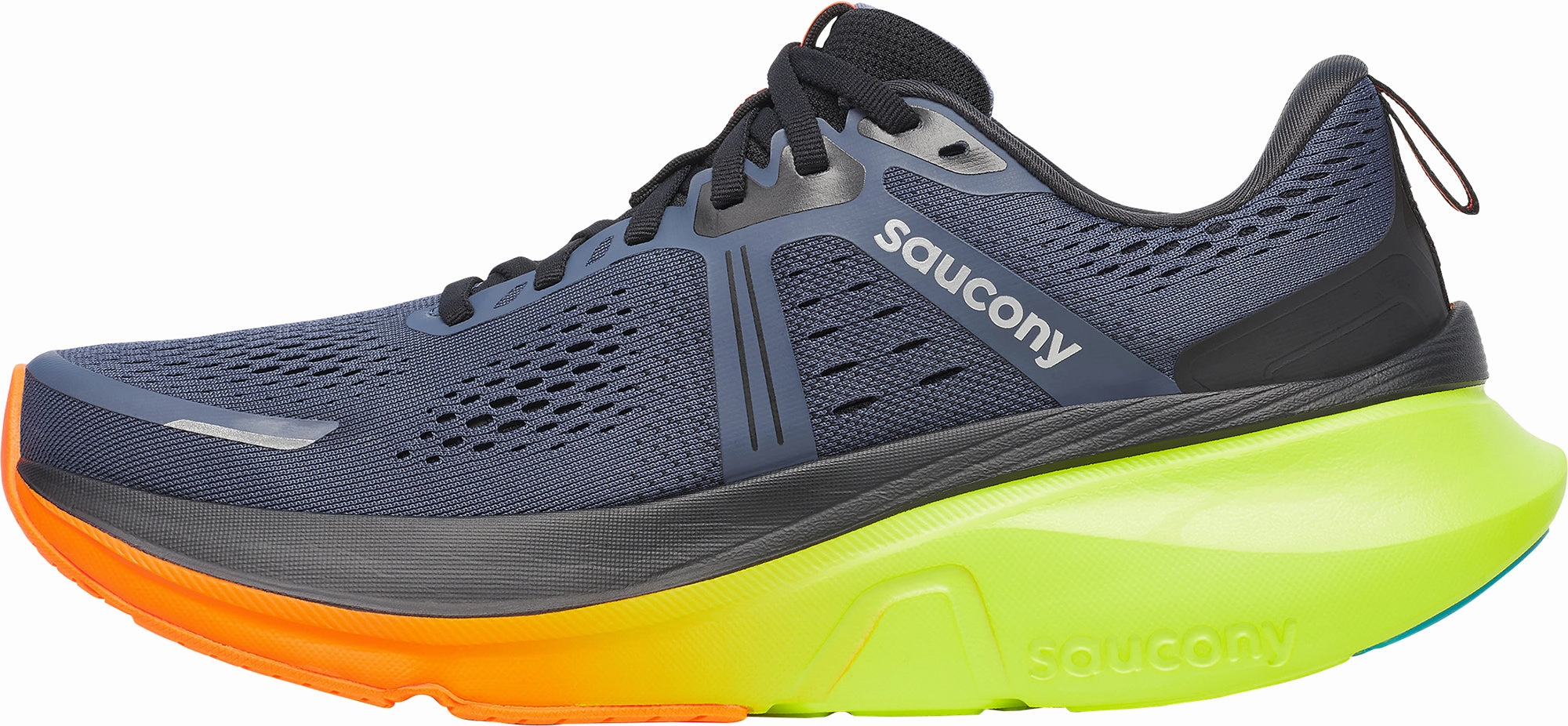 Multi Directional Flex Grooves Neutral Ride Saucony Guide 18 Mens Running Shoes - Grey