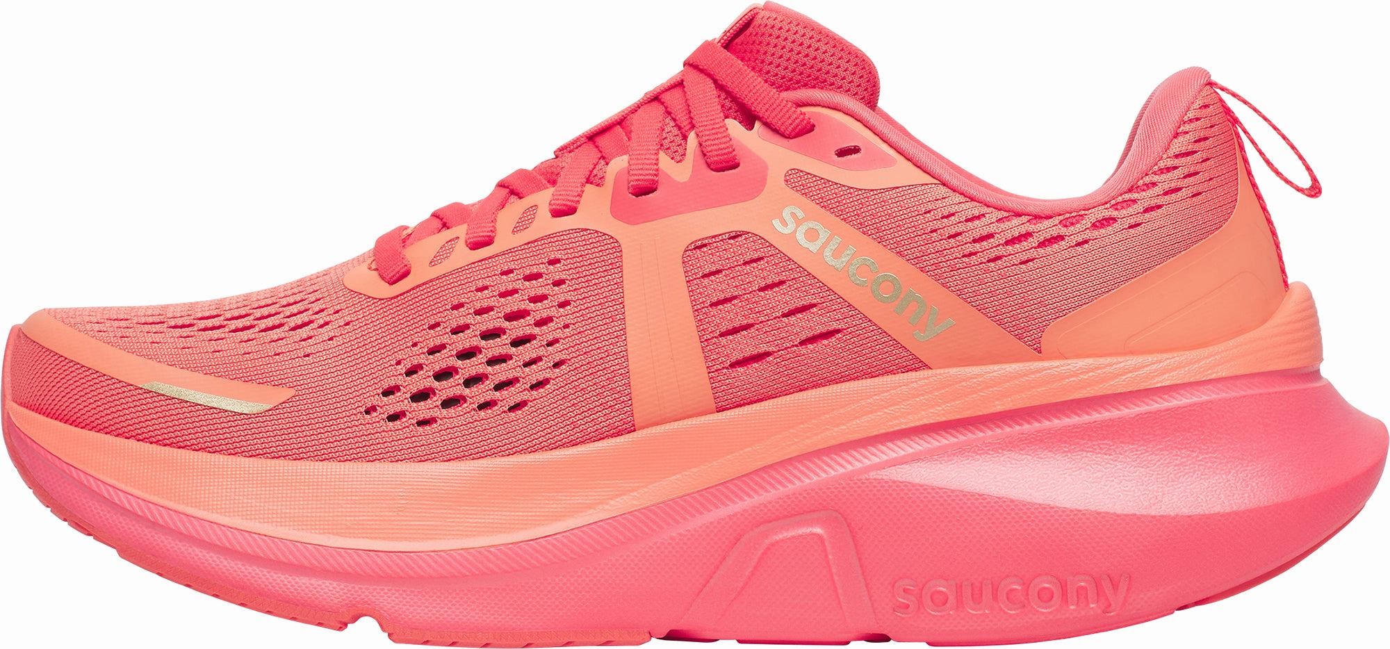 Quick Drying Interior Asymmetric Lacing System Saucony Guide 18 Womens Running Shoes - Pink