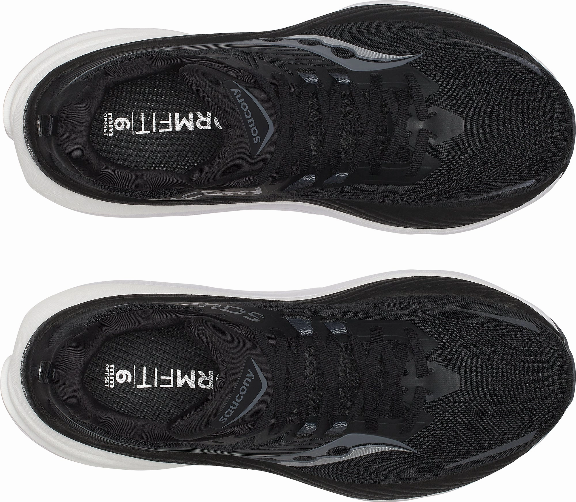 Odor Resistant Lining Saucony Hurricane 24 Mens Running Shoes - Black