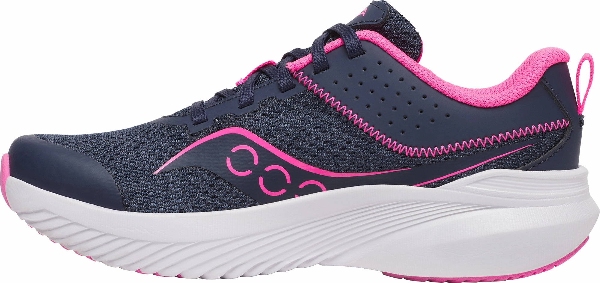 Saucony Kinvara 14 LTT Junior Running Shoes - Blue Softer Touch Knit Fabric Construction