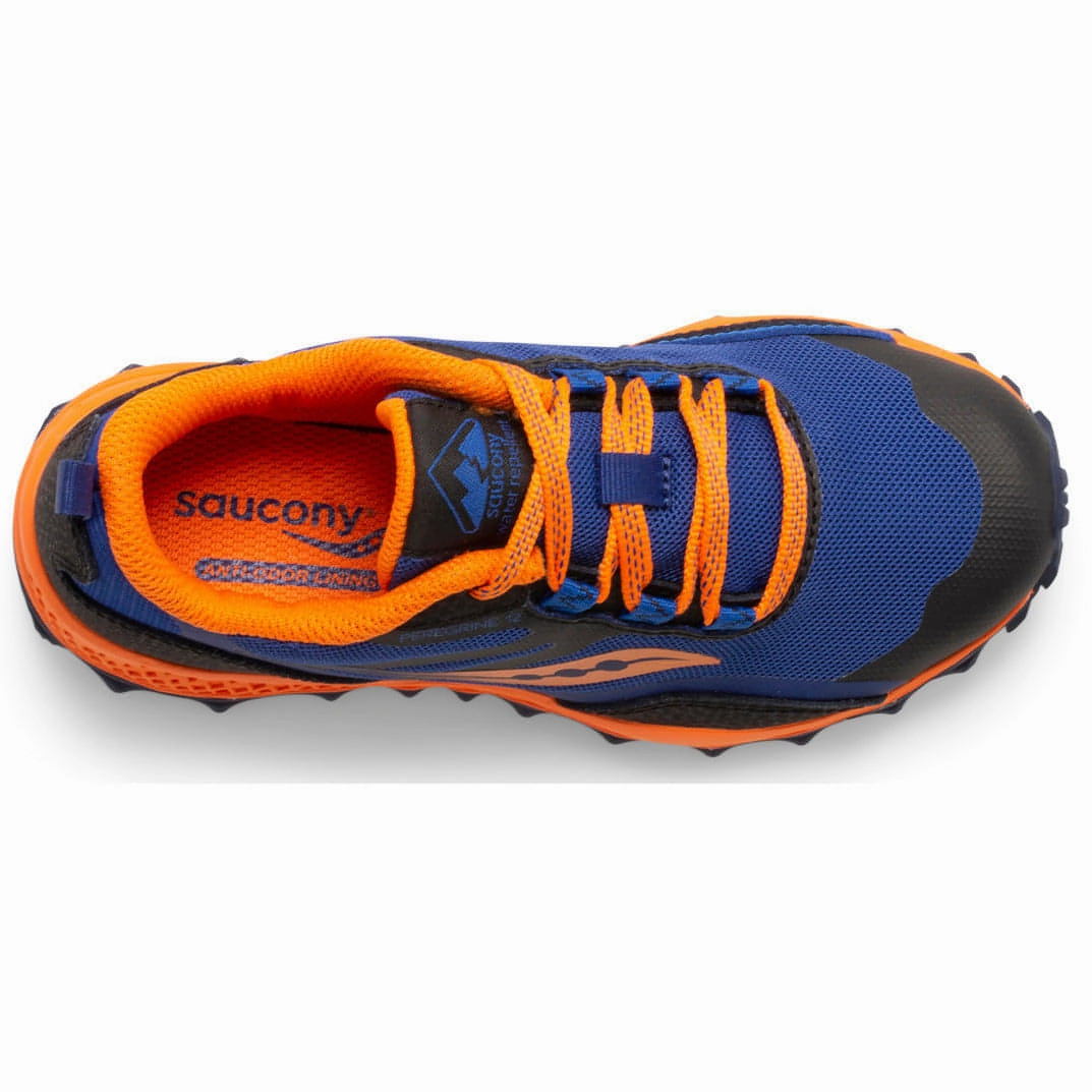 Anti Perspiration Core Motion Saucony Peregrine 12 Shield Junior Trail Running Shoes - Navy