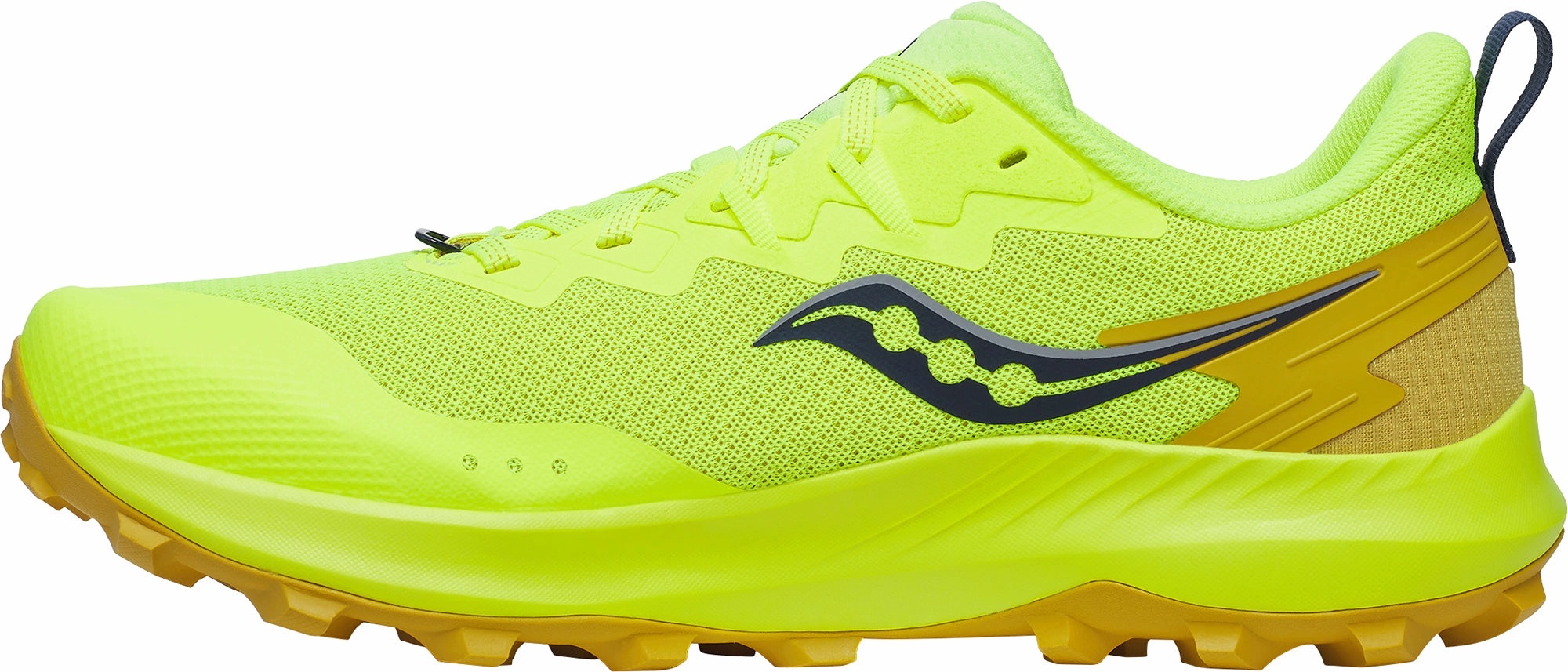 Non Slip Lacing System Saucony Peregrine 14 Mens Trail Running Shoes - Yellow