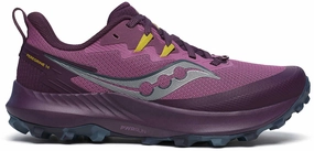 Slim Profile Saucony Peregrine 14 Womens Trail Running Shoes - Purple