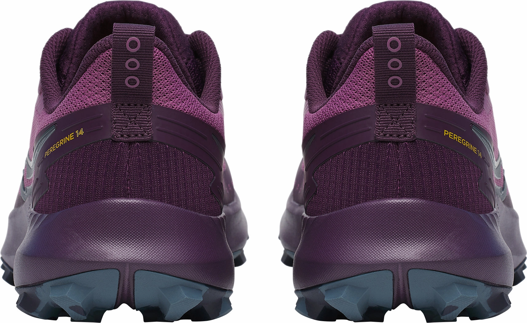 Ankle Hugging Collar Saucony Peregrine 14 Womens Trail Running Shoes - Purple