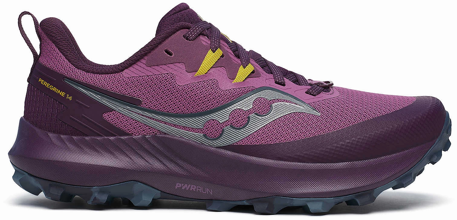 Slim Profile Saucony Peregrine 14 Womens Trail Running Shoes - Purple