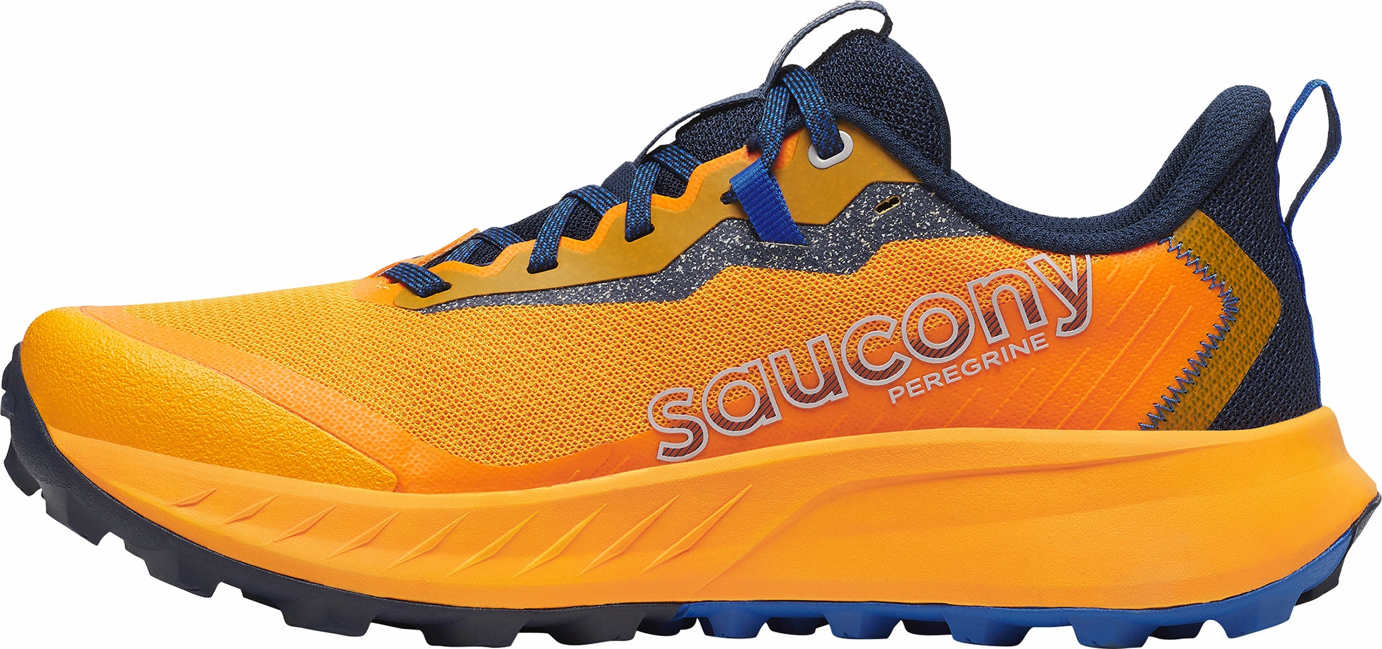 Waffle Outsole Rebound Boost Technology Saucony Peregrine 15 Mens Trail Running Shoes - Orange
