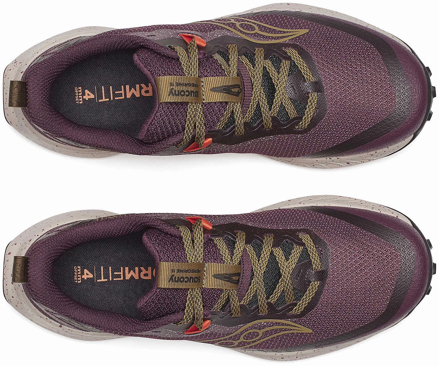 Bonded Seamless Construction Saucony Peregrine 15 Womens Trail Running Shoes - Red