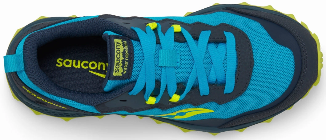 Saucony Peregrine KDZ Junior Trail Running Shoes - Blue Orthopedic Comfort Comfortable Upper