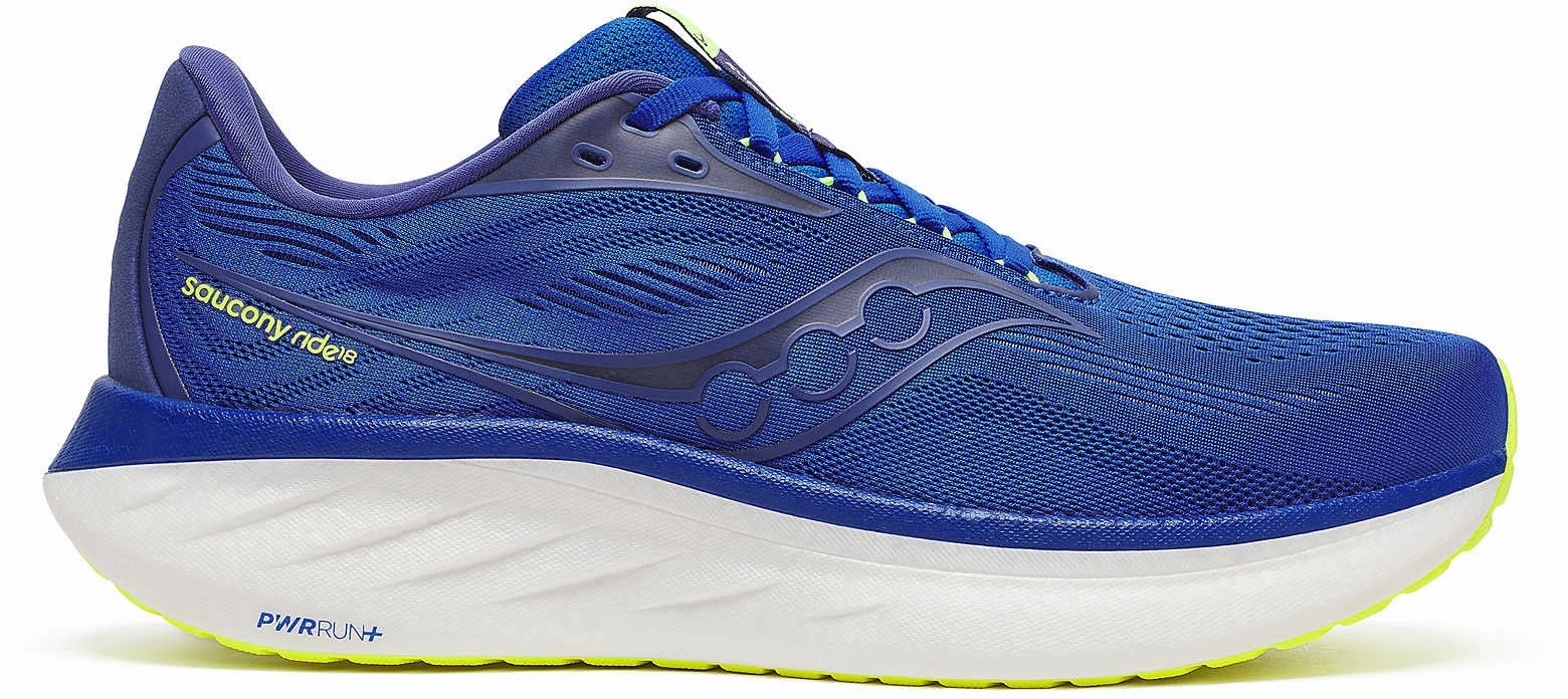 Sustainable Material Blend Saucony Ride 18 Mens Running Shoes - Blue