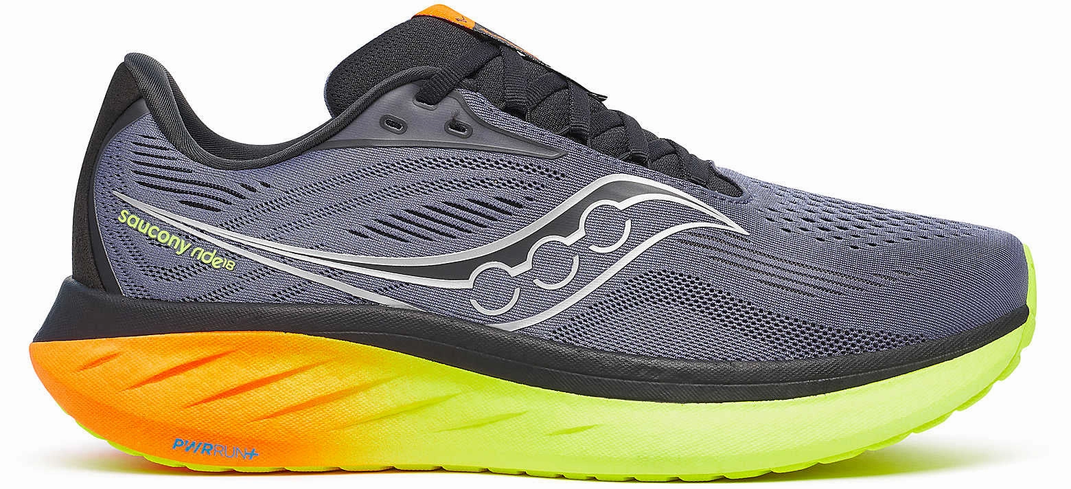 Saucony Ride 18 Mens Running Shoes - Grey Step By Step Modern Fit