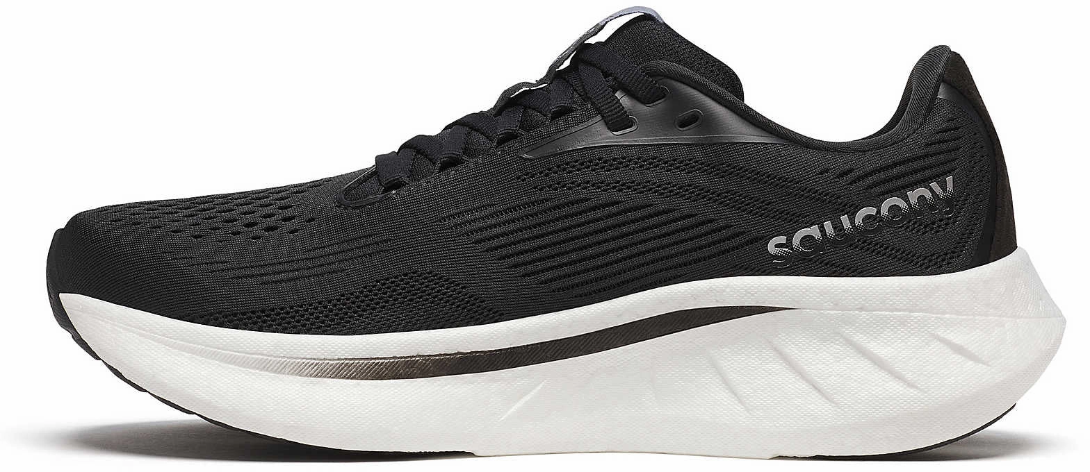 Saucony Ride 18 WIDE FIT Womens Running Shoes - Black Step Precision Optimal lining