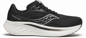 Saucony Ride 18 WIDE FIT Womens Running Shoes - Black Shock Dissipating