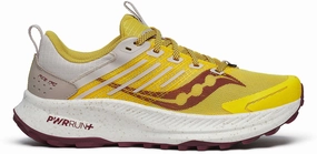 Saucony Ride TR2 Womens Trail Running Shoes - Yellow Gusseted Tongue