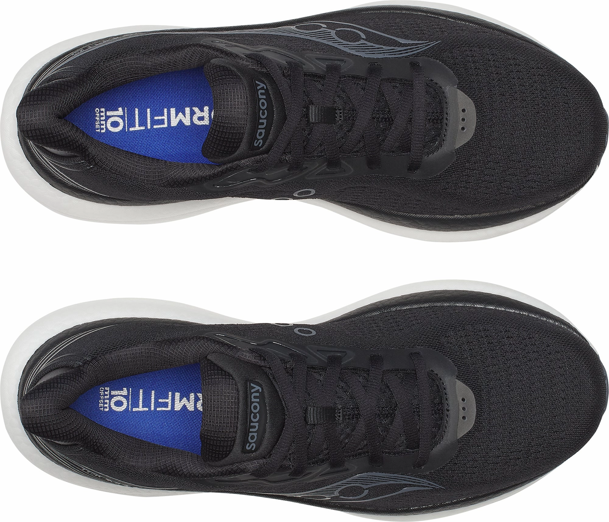 Lace Free Saucony Triumph 23 WIDE FIT Mens Running Shoes - Black