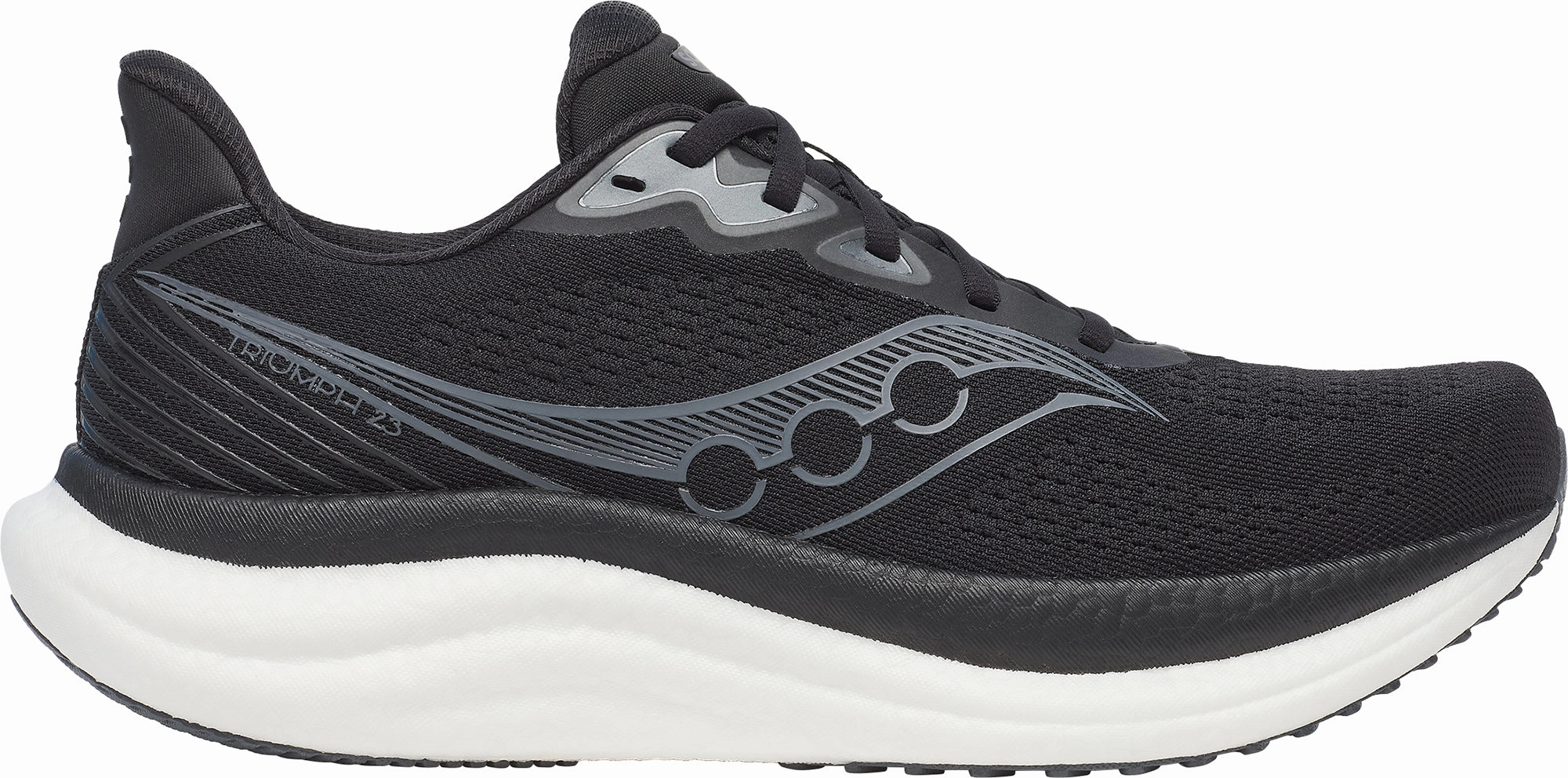 Saucony Triumph 23 WIDE FIT Mens Running Shoes - Black Heel Counter Support Eco Friendly Upper