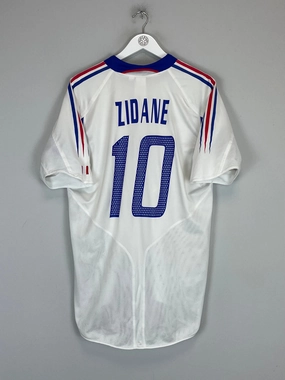 2004/06 FRANCE ZIDANE #10 AWAY SHIRT (L) ADIDAS Moisture Control Lining