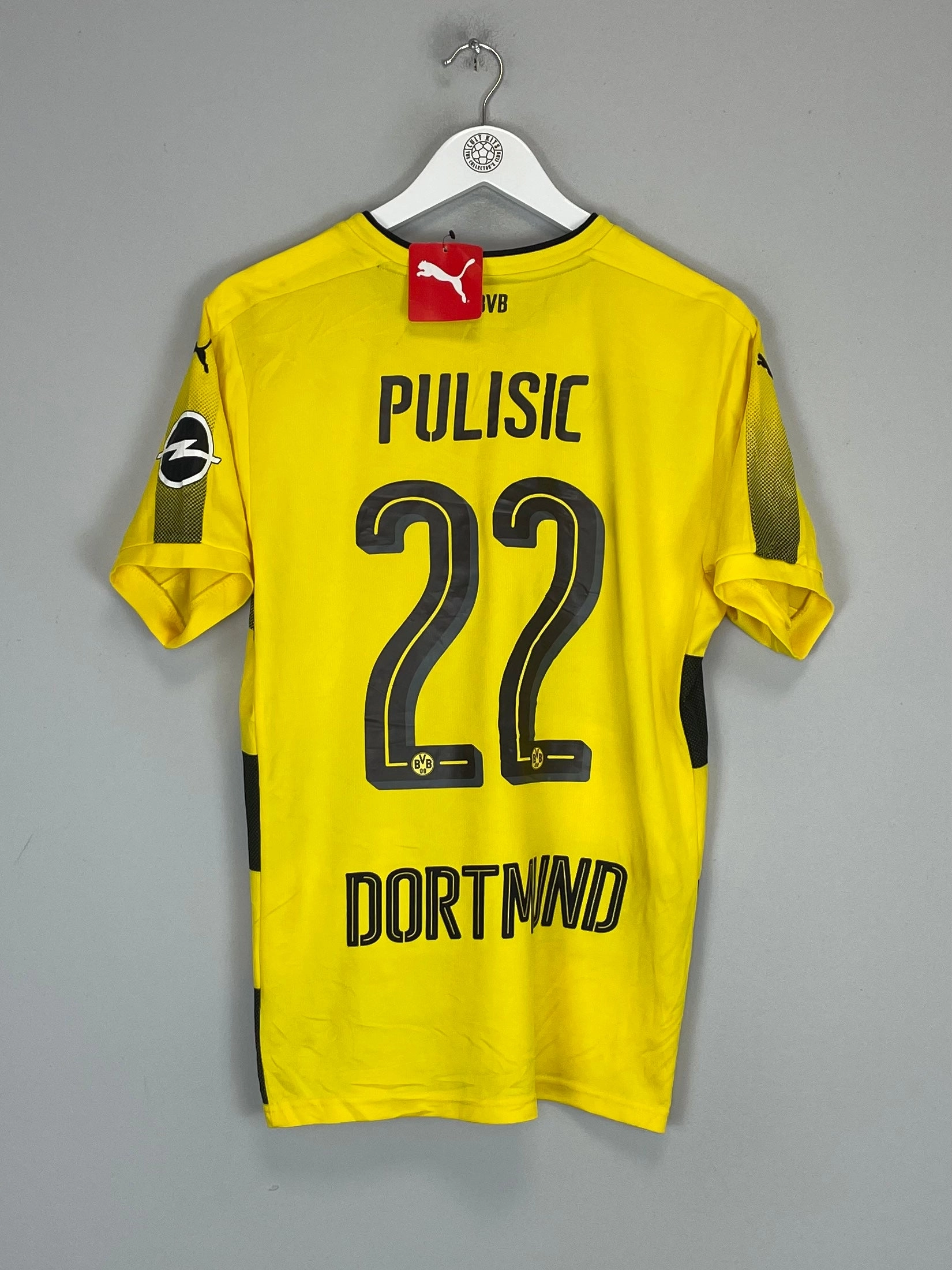 2017/18 DORTMUND PULISIC #22 *BNWT* HOME SHIRT (M) PUMA Adjustable Hem Drawcord
