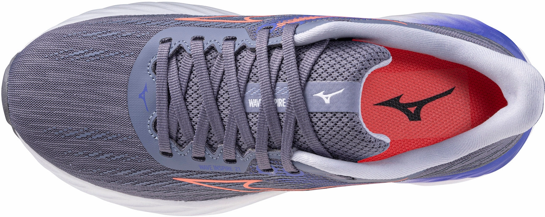 Ankle Stabilization Bounce Back Midsole Mizuno Wave Inspire 21 Womens Running Shoes - Grey