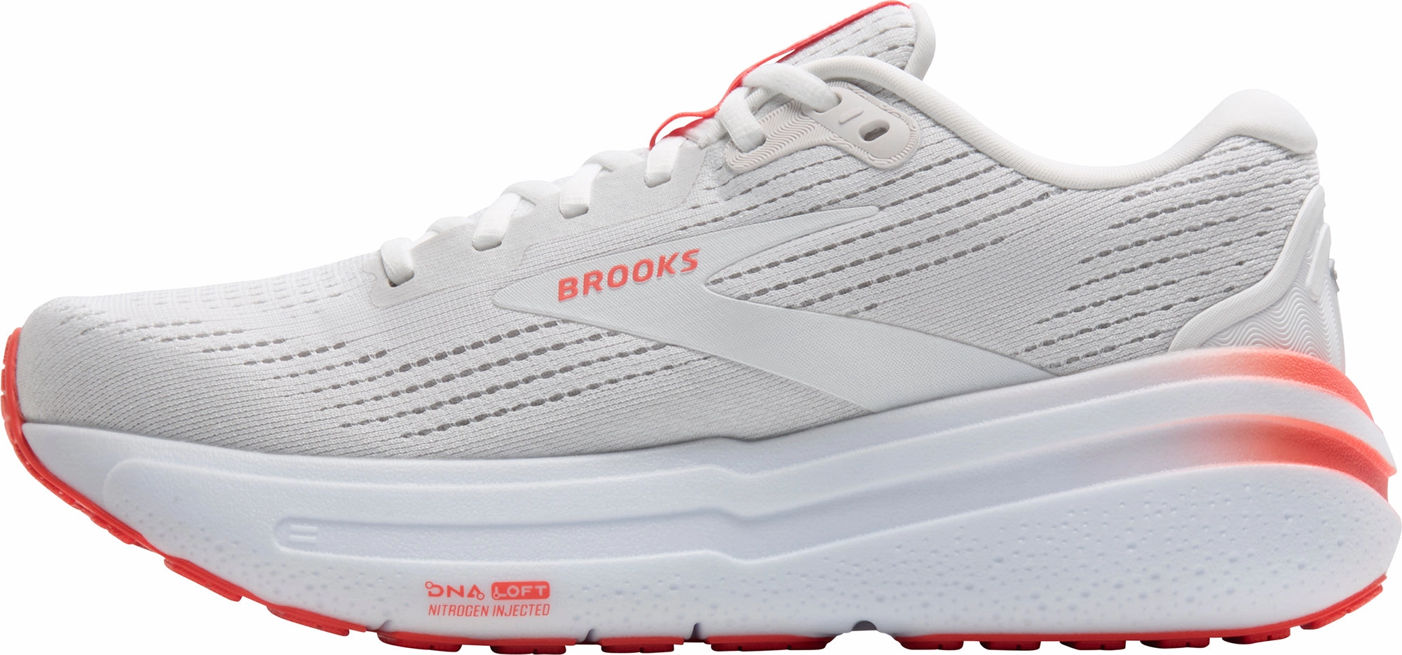 ventilation channels TPU Heel Stabilizer Brooks Ghost Max 2 Womens Running Shoes - White