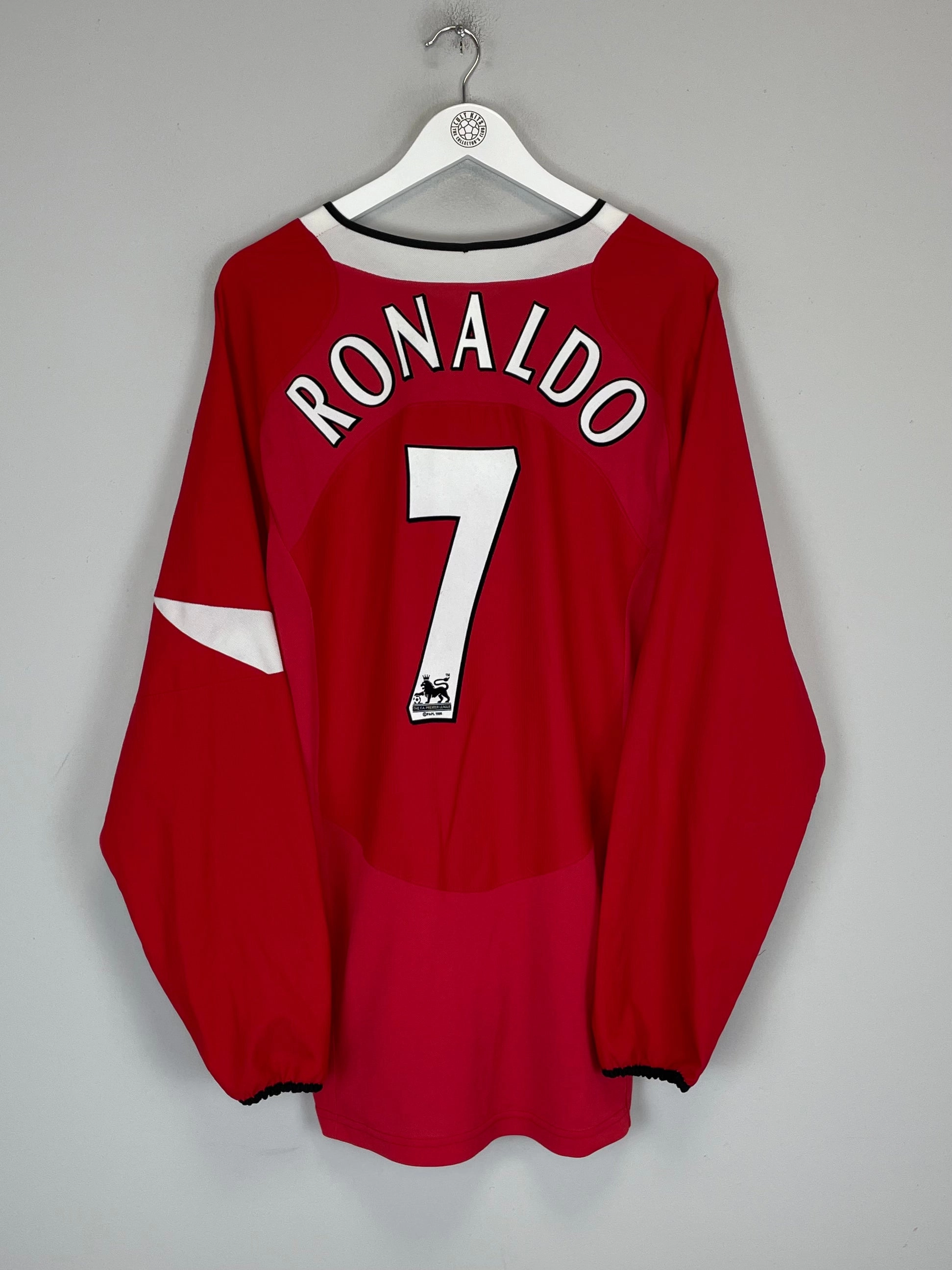 Reinforced Hemline Training Flex 2004/05 MANCHESTER UNITED RONALDO #7 L/S HOME SHIRT (L) NIKE