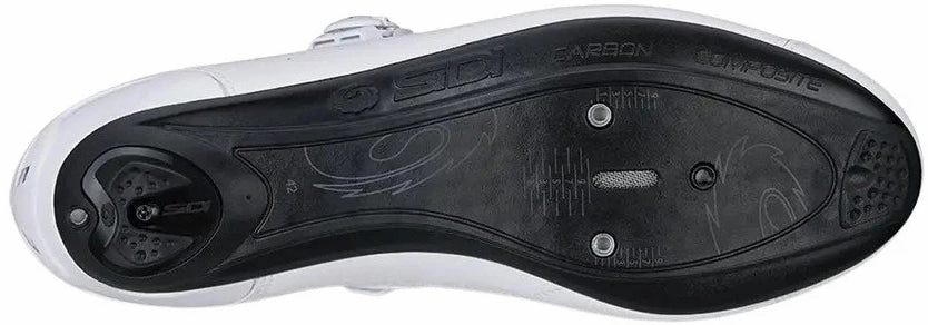 Sidi Genius 10 Road Cycling Shoes - White Elevated Sole Flat Lace