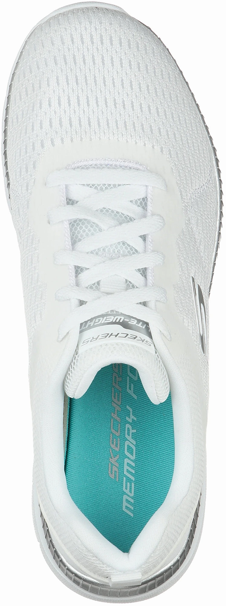 Skechers Bountiful Womens Training Shoes - White Fashionable Look Elastic Sides