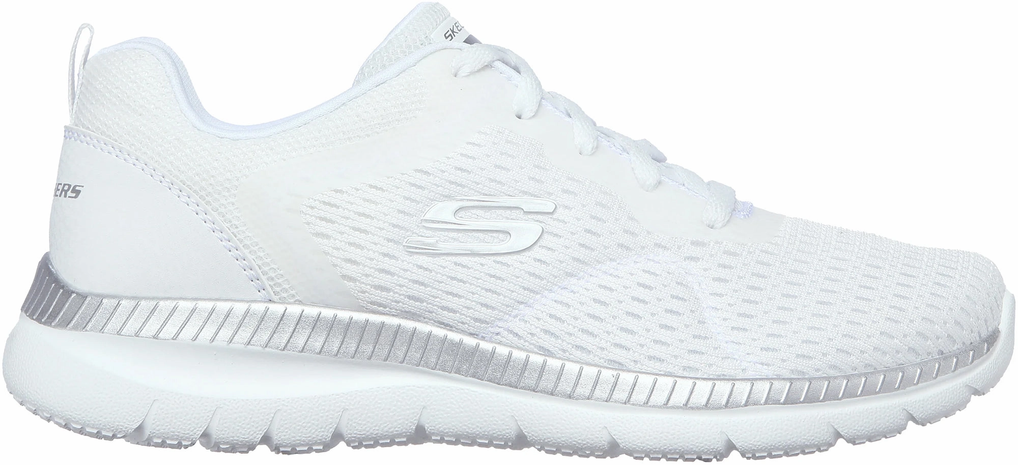 Impact Comfort Neutral Footbed Design Skechers Bountiful Womens Training Shoes - White